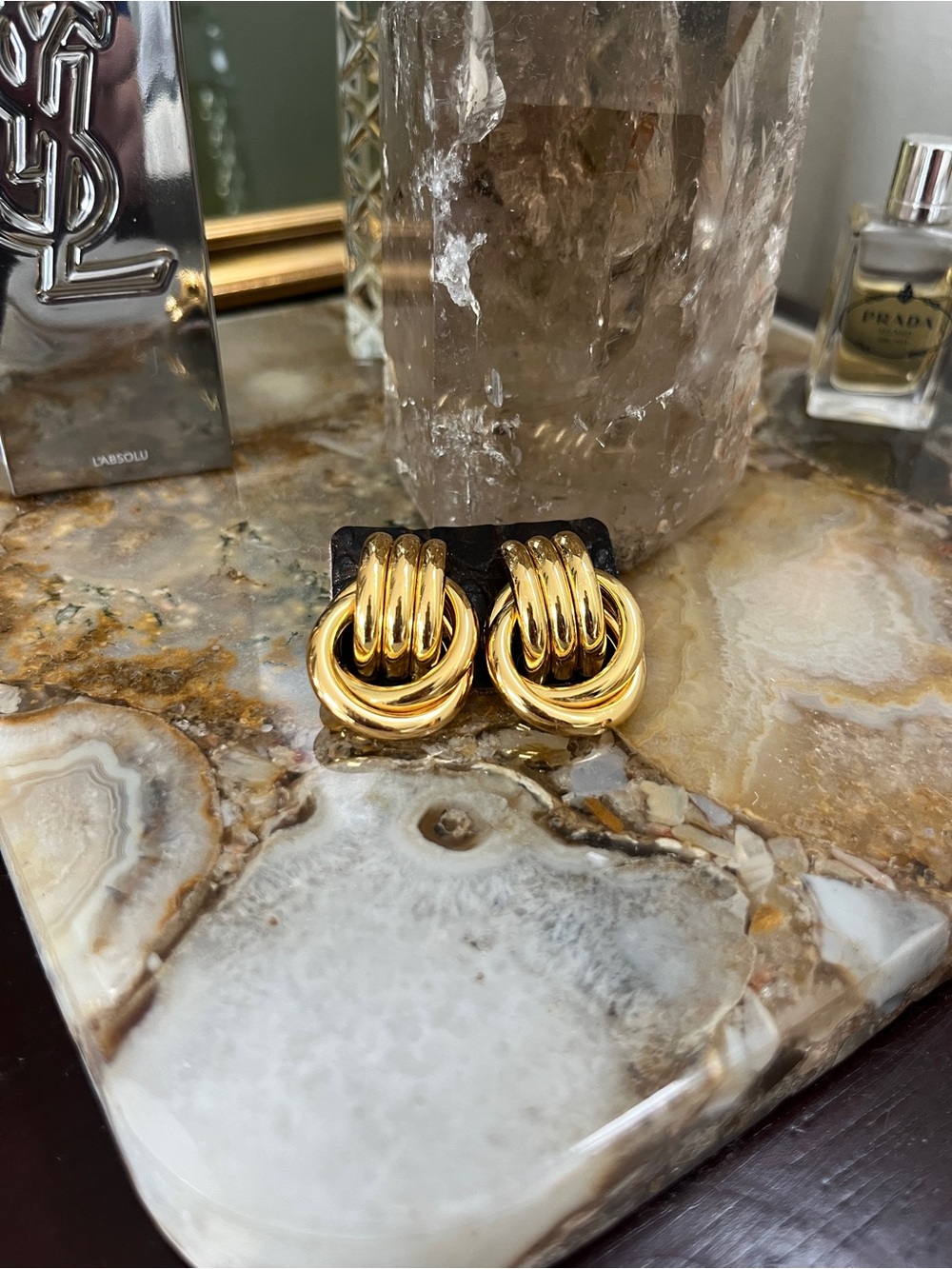 Heaven Mayhem Mini Knot Gold Plated Earrings